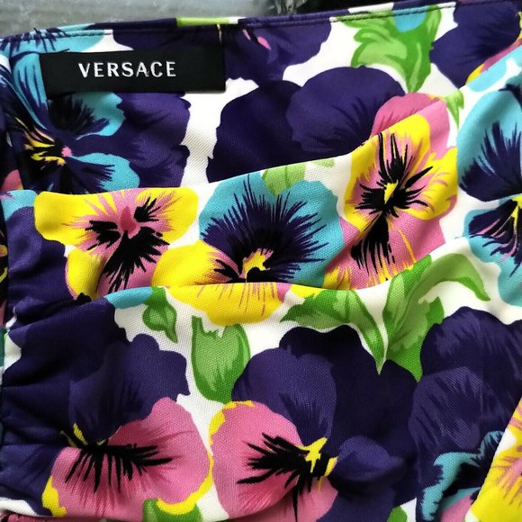 Gianni Versace  Logo St. Tropez Multicolor Floral Mini Dress 4 - Picture 11 of 11